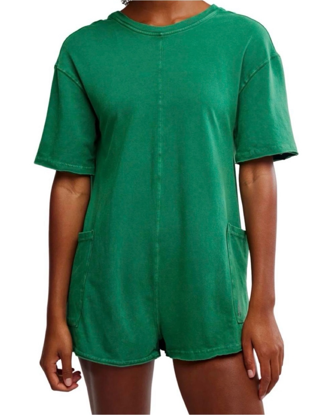 Free People Heritage Green Short Sleeve Romper ($60 MSRP)